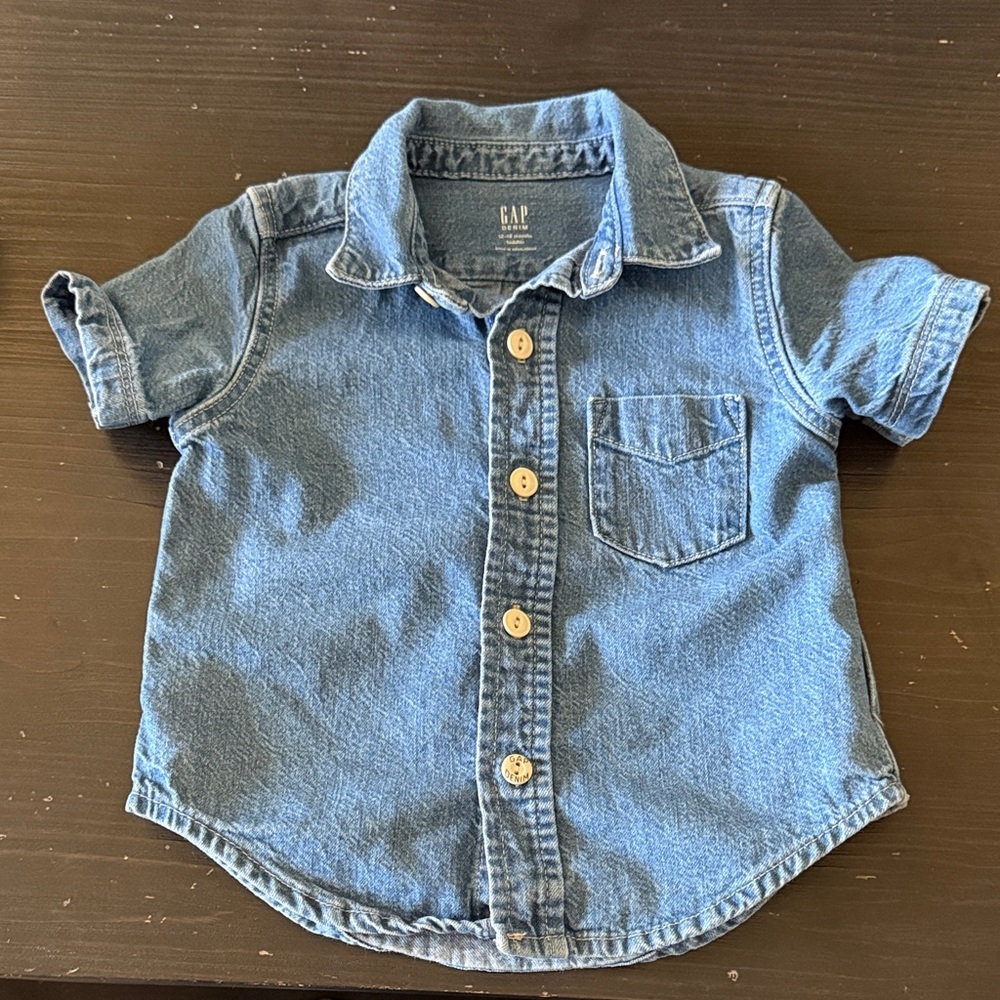 GAP Kids Light Blue Button-Up Shirt